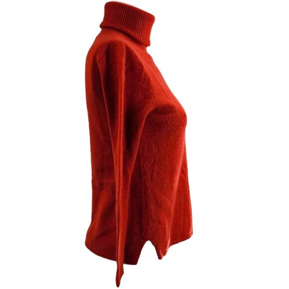 'S MAXMARA 100% Cashmere Turtleneck Sweater S Super Soft Ribbed Knit Pullover - Picture 2 of 9